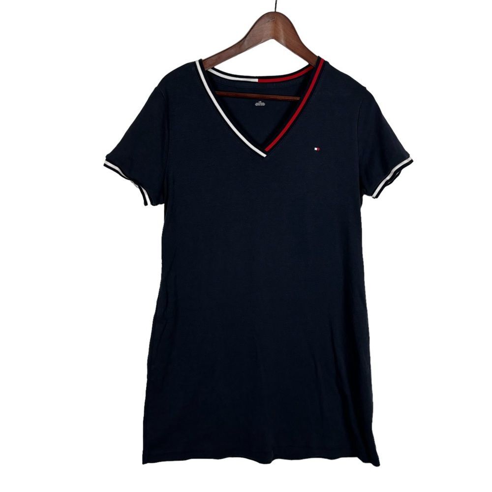 Tommy Hilfiger Blue Short Sleeve Dress Women's Large